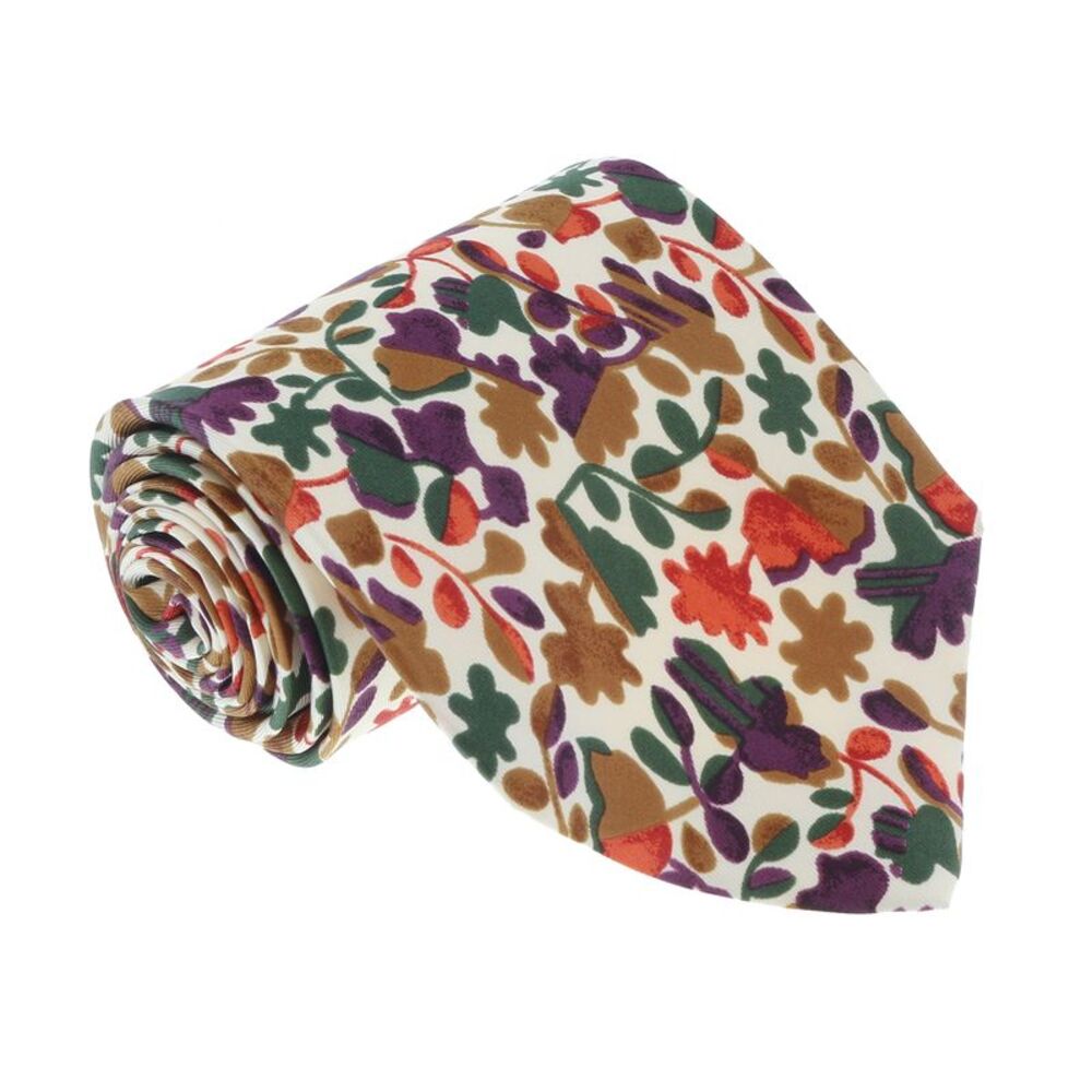 Missoni U1444 Cream/Green Floral 100% Silk Tie - Picture 1 of 4